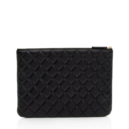 Chanel Lambskin Camellia Medium O-Case