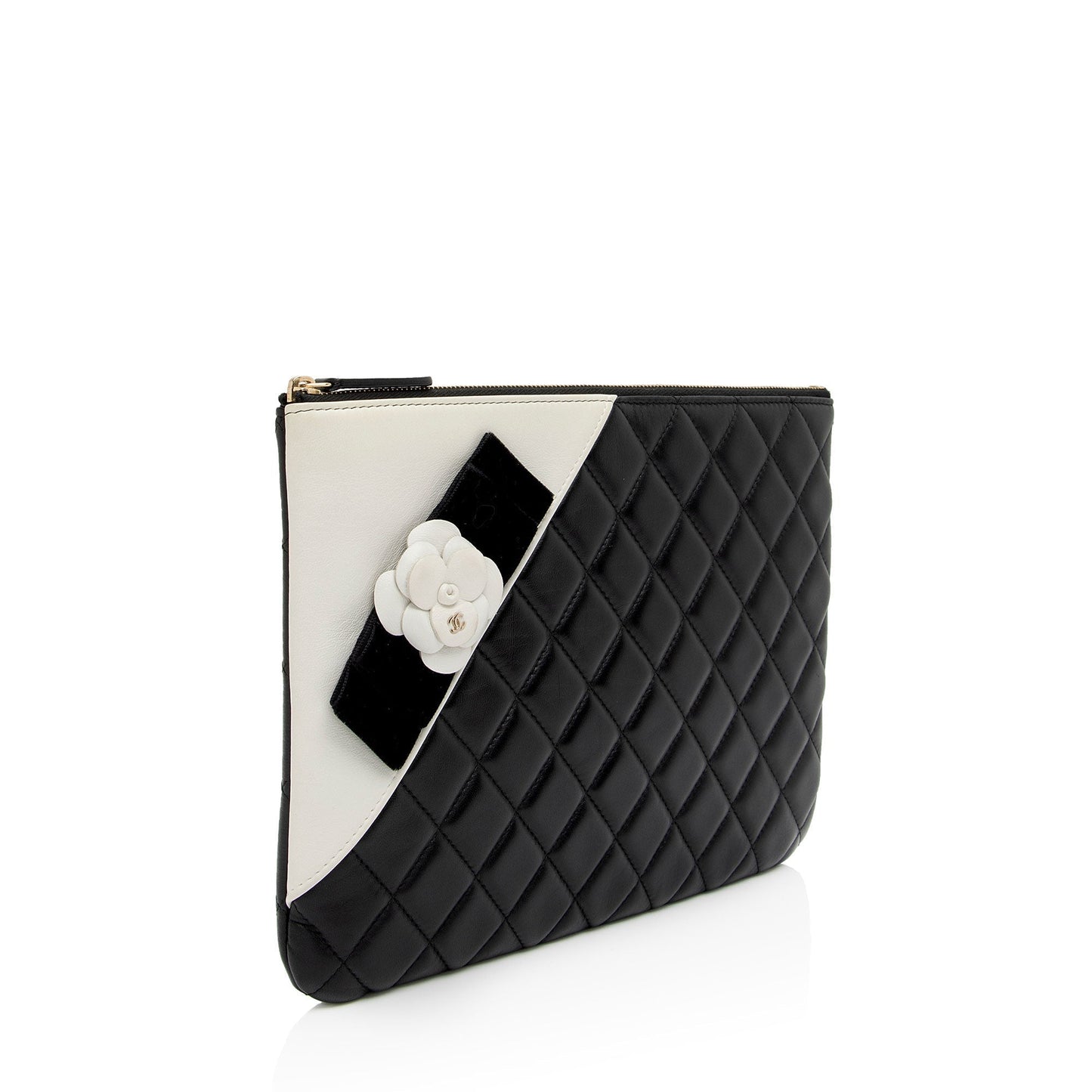 Chanel Lambskin Camellia Medium O-Case