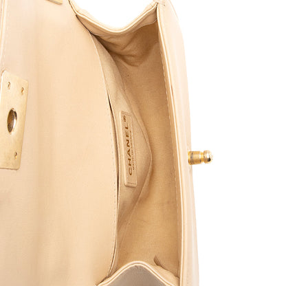 Chanel Lambskin Chain Top Handle Small Boy Bag (SHF-18238)