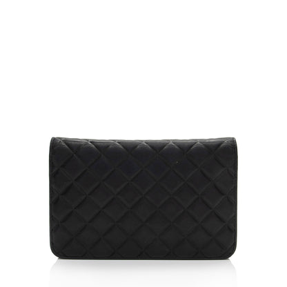 Chanel Lambskin Diamond CC Wallet On Chain Bag