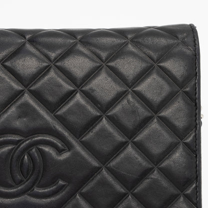 Chanel Lambskin Diamond CC Wallet On Chain Bag