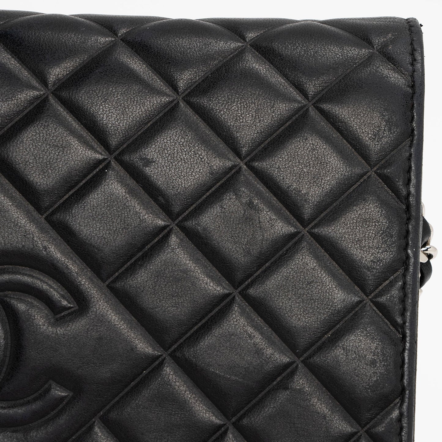 Chanel Lambskin Diamond CC Wallet On Chain Bag