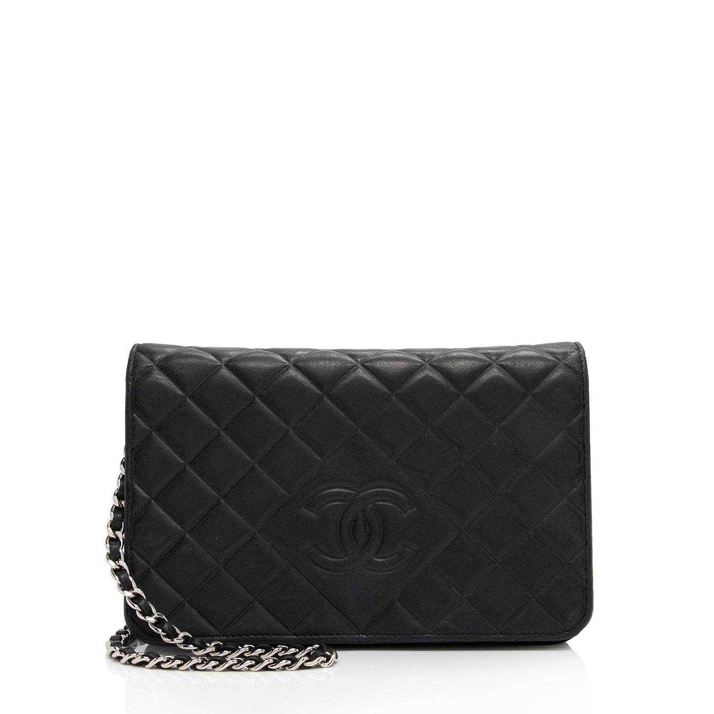 Chanel Lambskin Diamond CC Wallet On Chain Bag