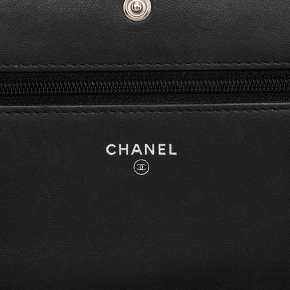 Chanel Lambskin Diamond CC Wallet On Chain Bag