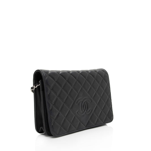 Chanel Lambskin Diamond CC Wallet On Chain Bag