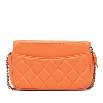 Chanel Lambskin Flap Phone Holder with Chain (SHG-7VHu6Y)