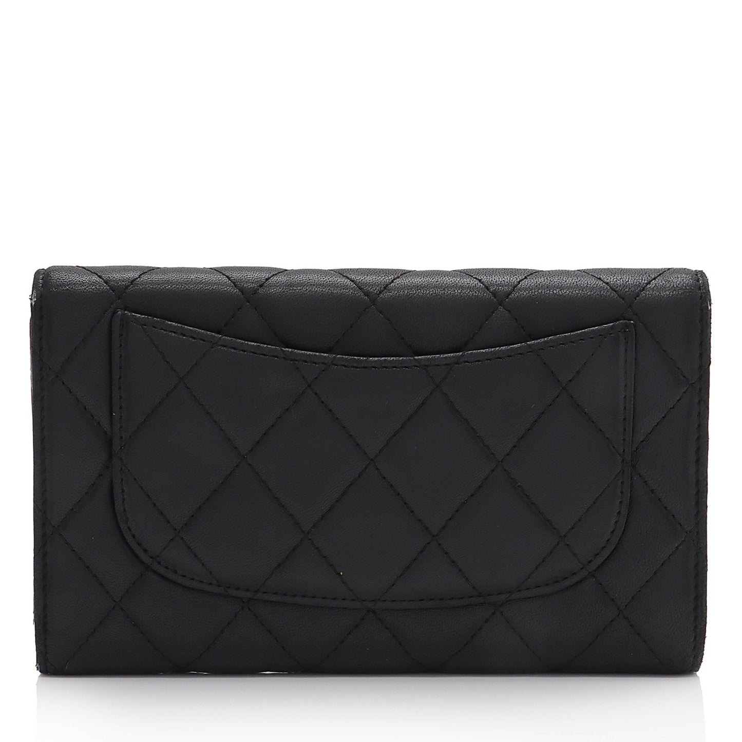 Chanel Lambskin CC Tri-Fold Long Wallet