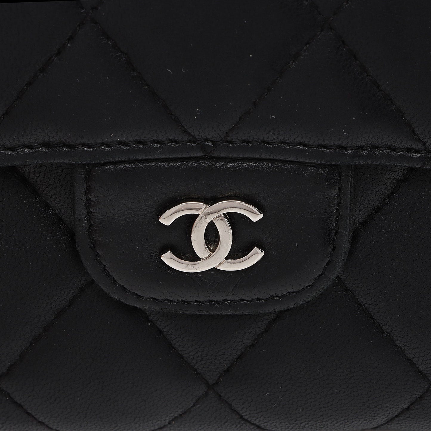 Chanel Lambskin CC Tri-Fold Long Wallet