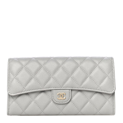 CHANEL CAVIAR QUILTED LARGE FLAP WALLET