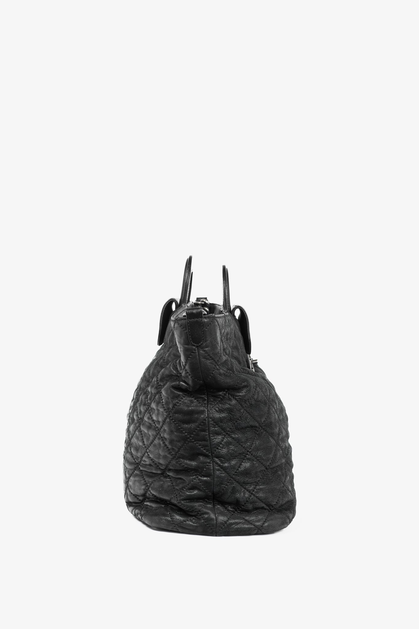 Chanel In-The-Mix Black Large Iridescent Calfskin Quilted Tote