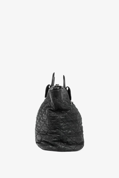 Chanel In-The-Mix Black Large Iridescent Calfskin Quilted Tote
