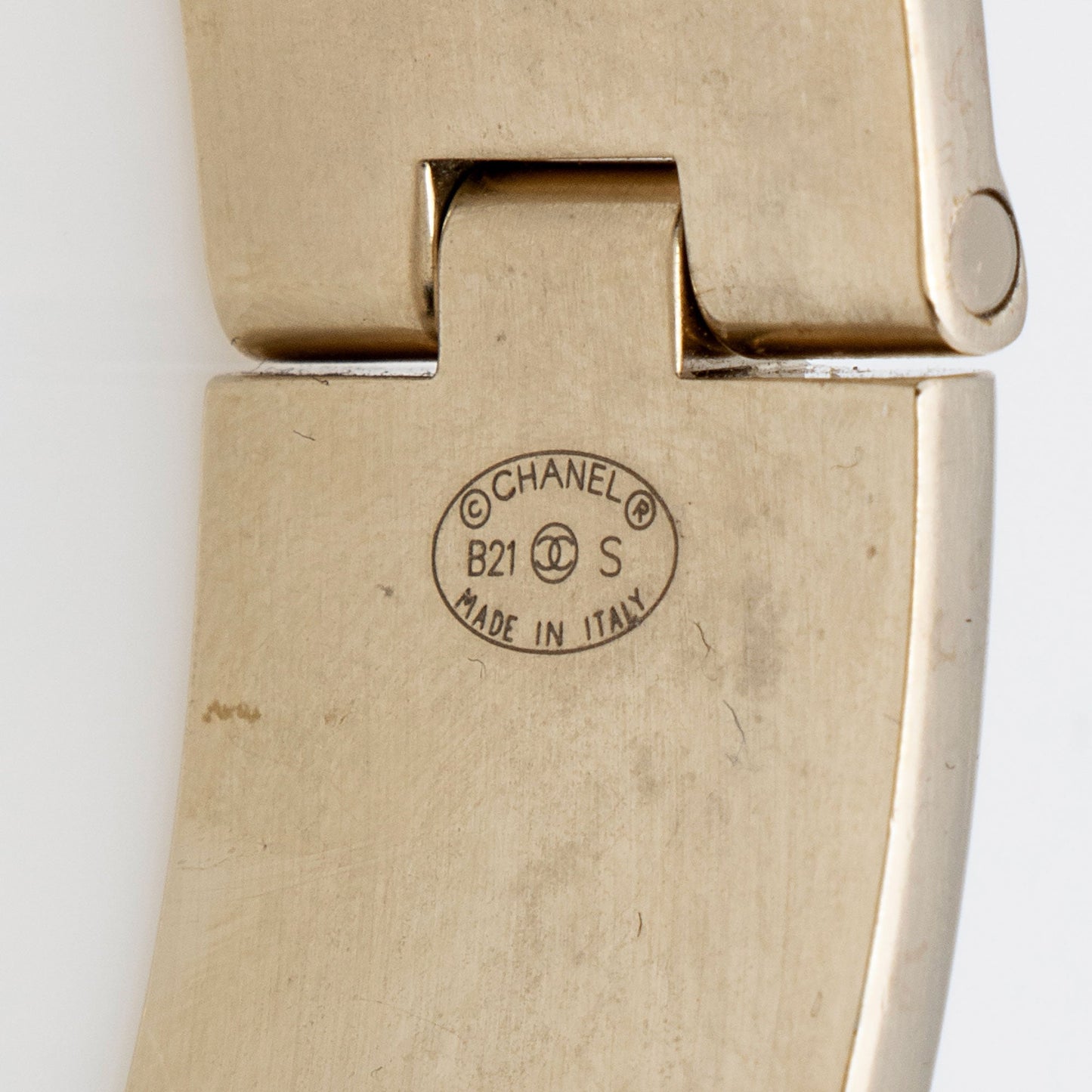 Chanel Leather CC Turnlock Narrow Cuff Bracelet