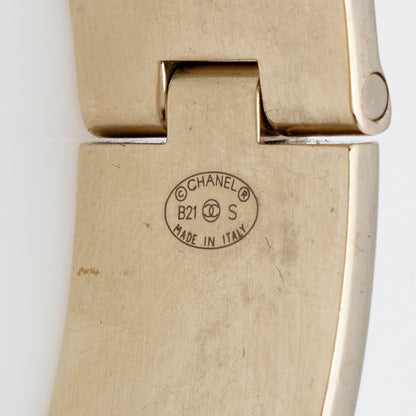 Chanel Leather CC Turnlock Narrow Cuff Bracelet