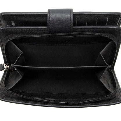Chanel Leather Camellia CC L-Double Wallet (SHF-22204)