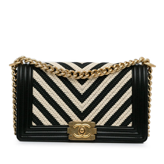 Chanel Medium Braided Chevron Le Boy (SHG-Qo0SYS)