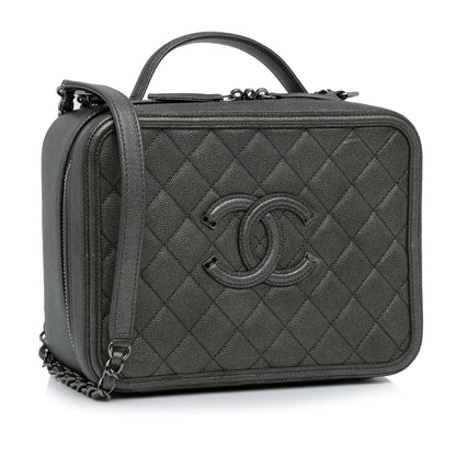 Chanel Medium CC Filigree Caviar Vanity Case