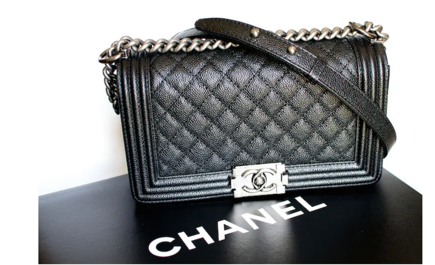 Chanel MEDIUM CAVIAR QUILTED BOY Bag