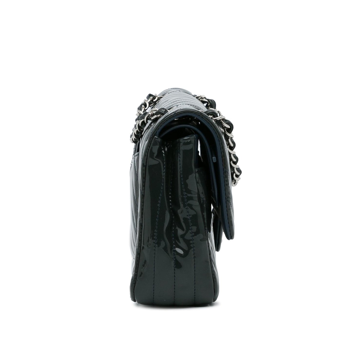 Chanel Medium Chevron Patent Double Flap