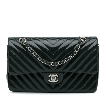 Chanel Medium Chevron Patent Double Flap