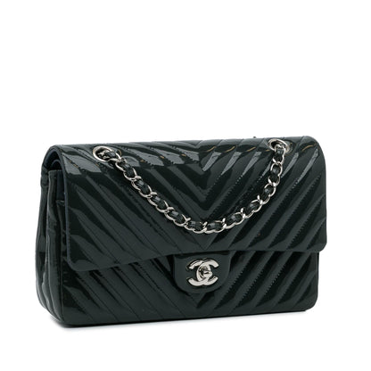 Chanel Medium Chevron Patent Double Flap