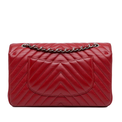 Chanel Medium Classic Chevron Caviar Double Flap (SHG-cCtiFC)
