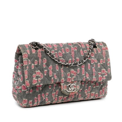Chanel Medium Classic Distressed Denim Double Flap (SHG-TlmQAu)