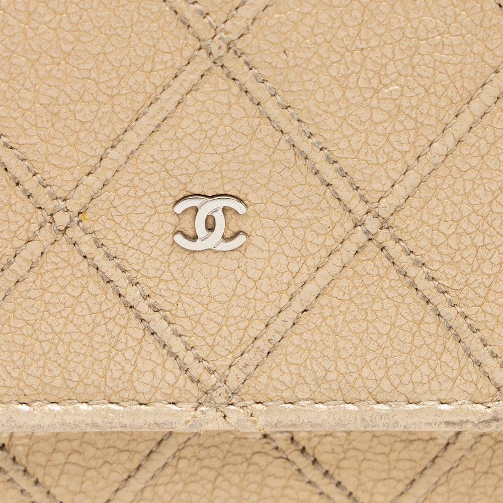 Chanel Metallic Calfskin Diamond Stitch Wallet on Chain Bag - FINAL SALE (SHF-15863)