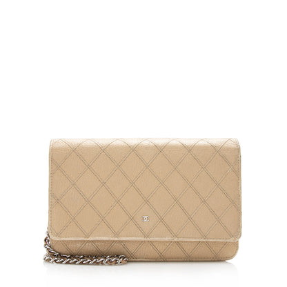 Chanel Metallic Calfskin Diamond Stitch Wallet on Chain Bag - FINAL SALE (SHF-15863)