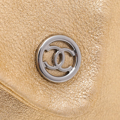 CHANEL CC METALLIC GOLD LAMBSKIN LEATHER HOBO BAG