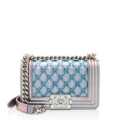 Chanel Metallic Lambskin PVC Small Boy Bag