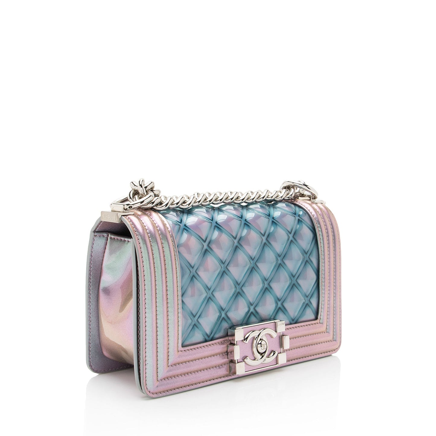 Chanel Metallic Lambskin PVC Small Boy Bag