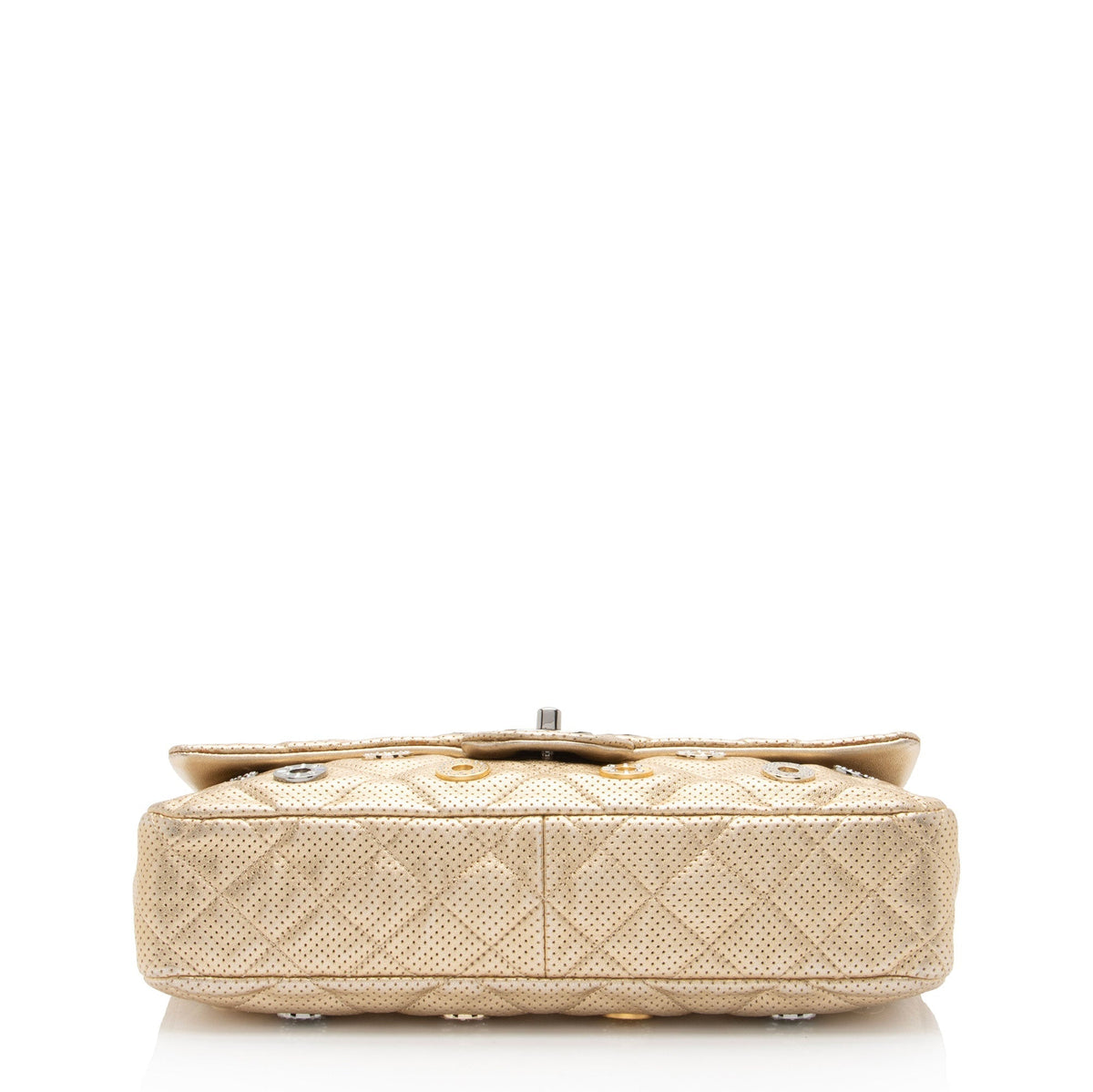 Chanel Metallic Perforated Lambskin CC Medals Medium Flap Bag (SHF-5oF95y)