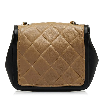 Chanel Mini Square Calfskin Graphic Flap Crossbody Bag (SHG-ohBUDA)
