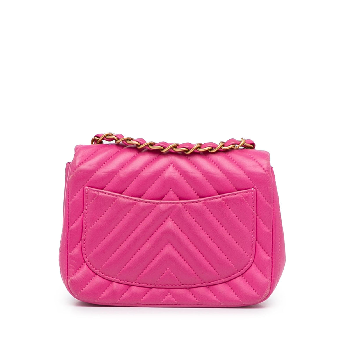 Chanel Mini Square Classic Chevron Lambskin Flap