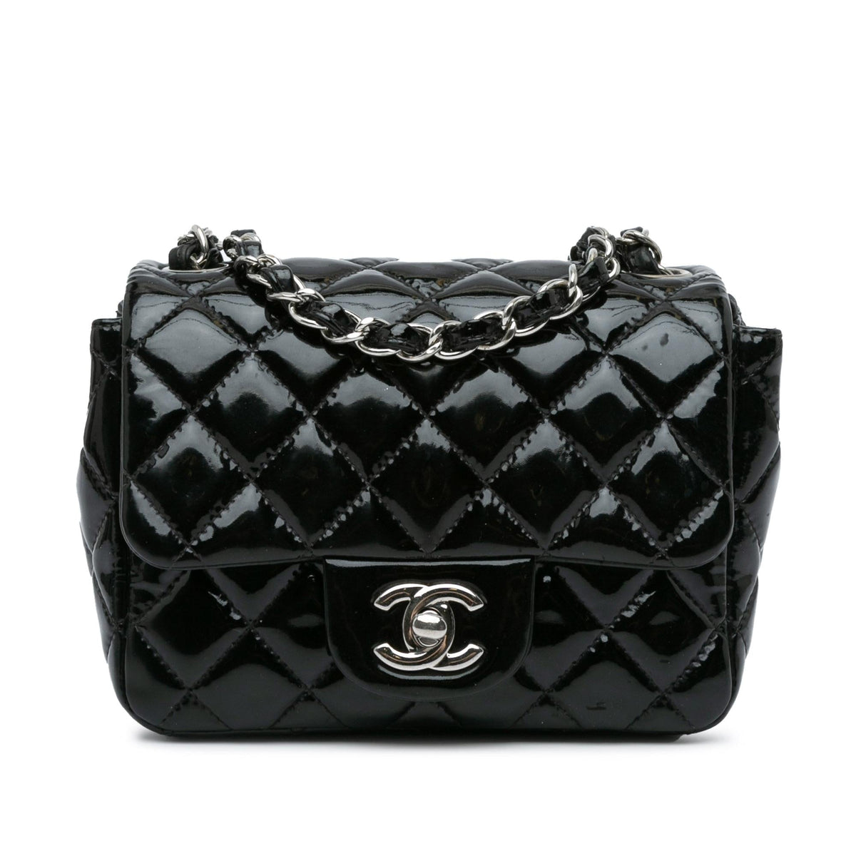 Chanel Mini Square Classic Patent Single Flap (SHG-vfasYd)