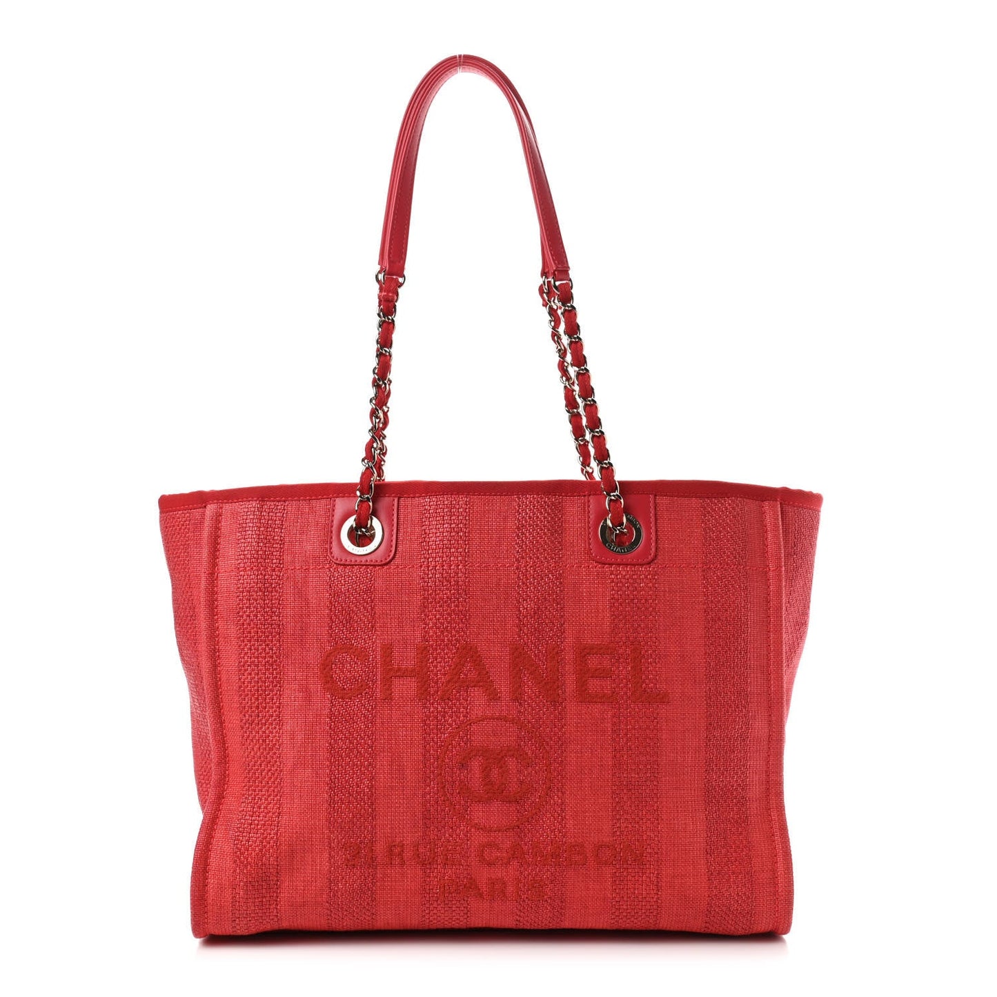 Chanel Mixed Fibers Striped Deauville Tote