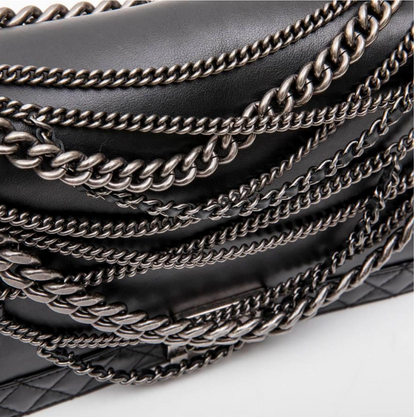 CHANEL 'Multi Chains' Boy Bag in Black Lambskin