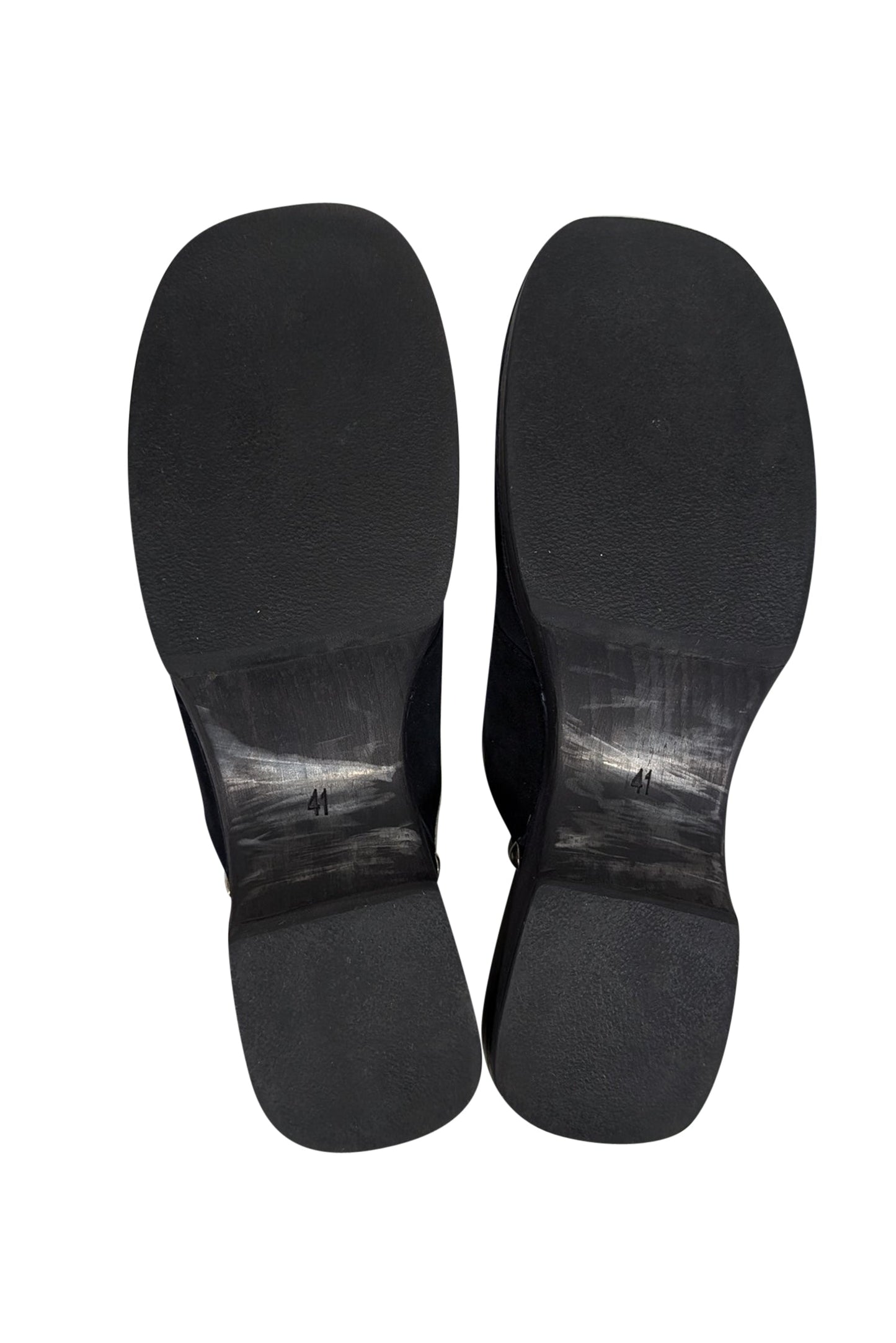 Chanel - Navy Suede Clog Mules Sz