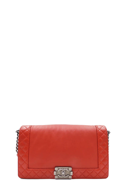 New Medium Reverso Boy Red with Ruthenium Hardware