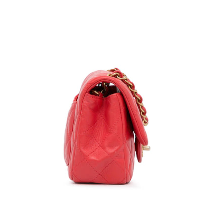 Chanel New Mini Classic Lambskin Single Flap (SHG-7MmbAF)