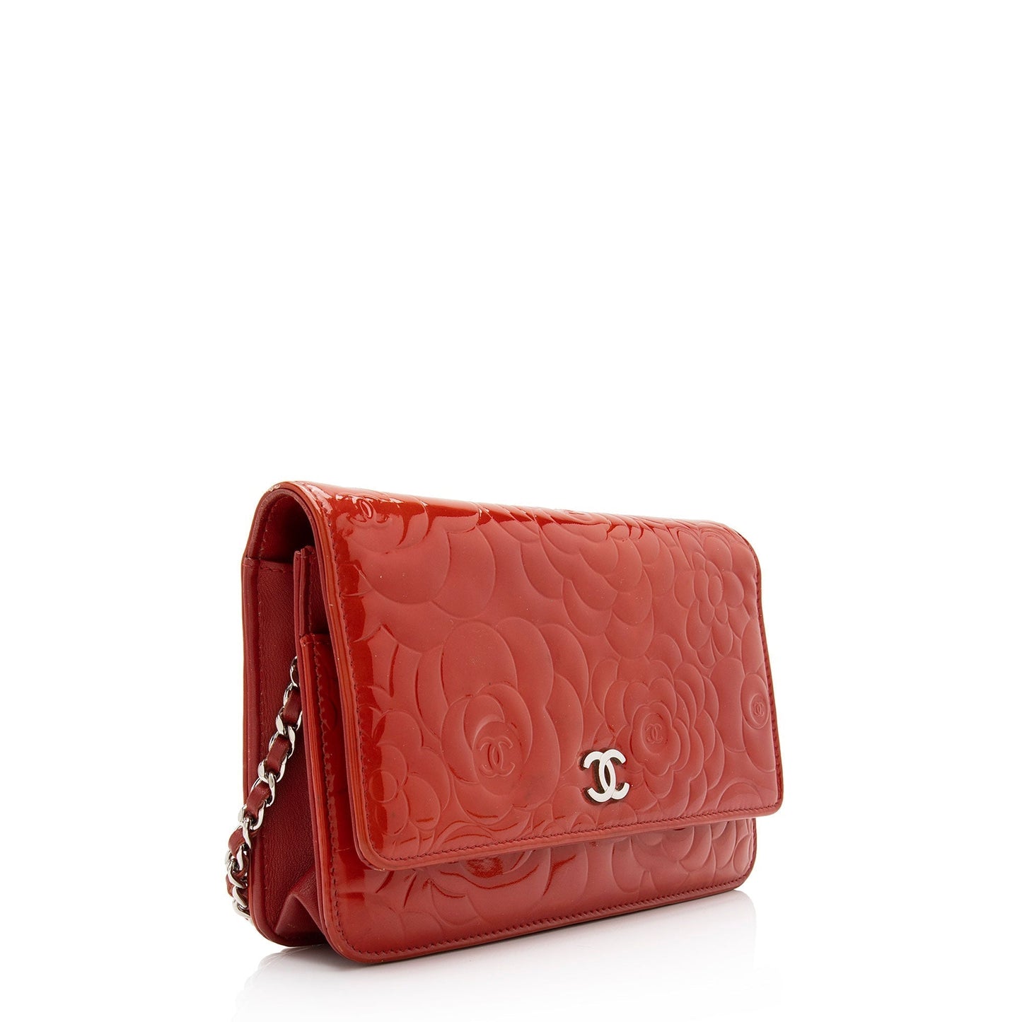 Chanel Patent Leather Camellia Wallet on Chain Bag (SHF-nIpb70)