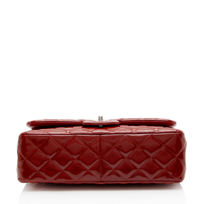 Chanel Patent Leather Classic Jumbo Double Flap Bag (SHF-Zki3Oi)