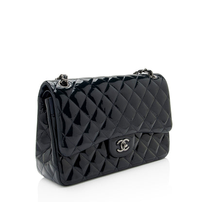 Chanel Patent Leather Classic Jumbo Double Flap Bag