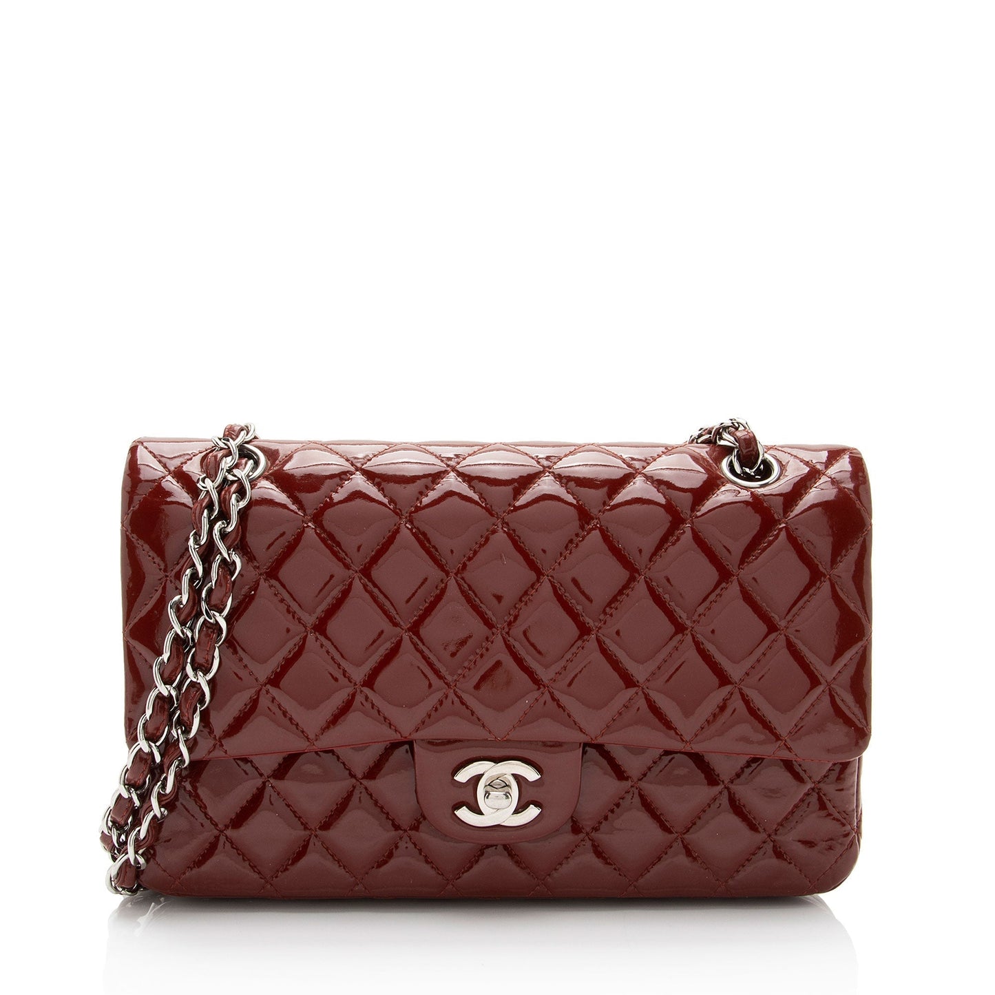 Chanel Patent Leather Classic Medium Double Flap Bag