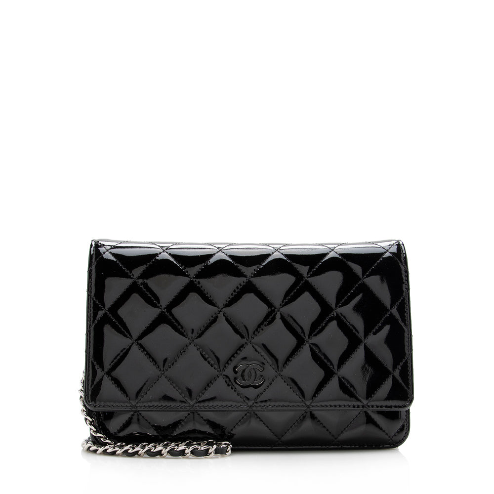 Chanel Patent Leather Classic Wallet on Chain Bag (SHF-15594)