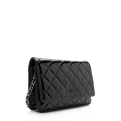 Chanel Patent Leather Classic Wallet on Chain Bag (SHF-15594)