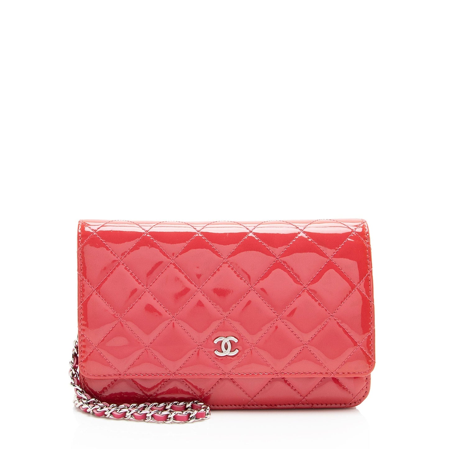 Chanel Patent Leather Classic Wallet on Chain (SHF-13OxMa)