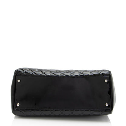 Chanel Patent Leather Just Mademoiselle Large Bowler Bag (SHF-ELuN7V)