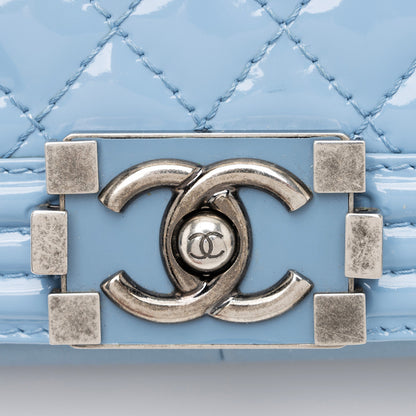 Chanel Patent Leather Old Medium Boy Bag (SHF-23614)