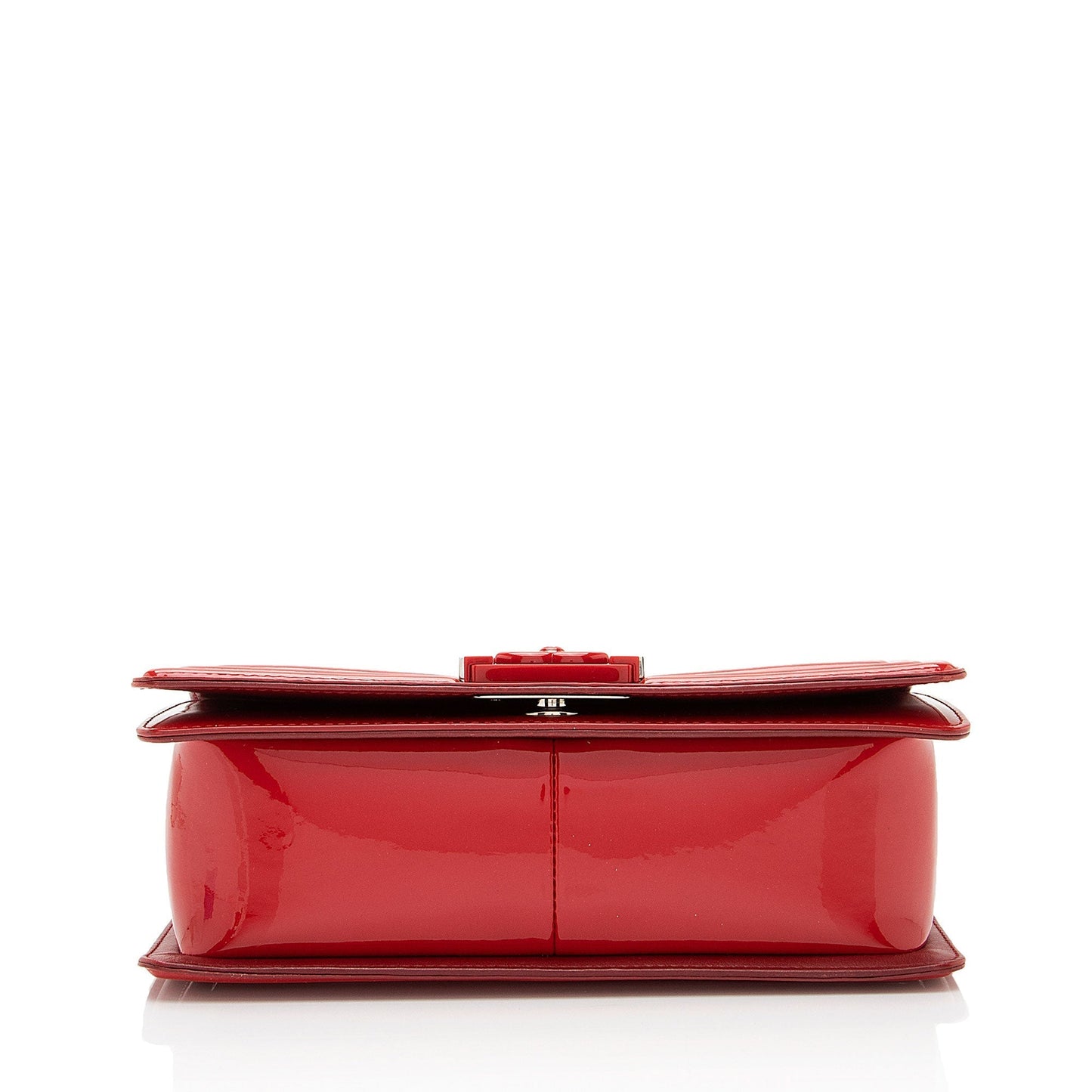 Chanel Patent Leather Plexiglass Old Medium Boy Bag